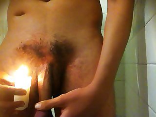 One fun way to shave with fire around my penis
