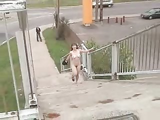 Naked walk over the highway