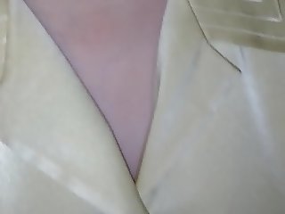 Cum on my wife's satin blouse