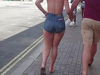 Candid Hot PAWG Tight Little Shorts - Sexy Legs & Flip Flops