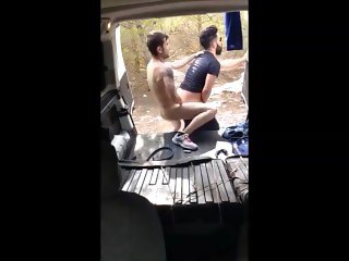 Guy gets fucked BB in his truck while cruising the woods