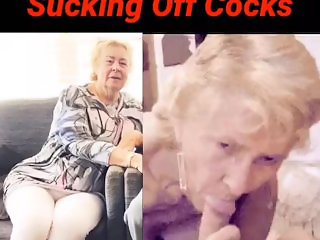 'Cathy Blowjob Cock Sucker Sperm Cum Slut Granny Loves Sucking off Strangers'