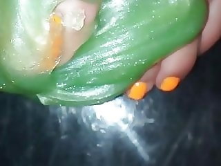 Foot fetish mistress slime pedicure toenails